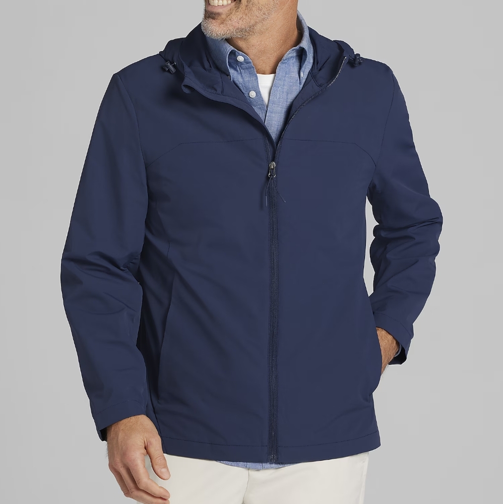 NWT Kenneth Cole Modern Fit Hooded Performance Windbreaker